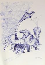 60cm x 42cm BIC Kugelschreiber auf Papier