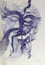 60cm x 42cm BIC Kugelschreiber auf Papier