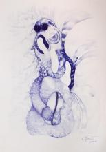 60cm x 42cm BIC Kugelschreiber auf Papier