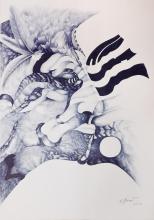 60cm x 42cm BIC Kugelschreiber auf Papier
