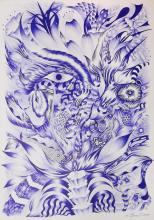 60cm x 42cm BIC Kugelschreiber auf Papier