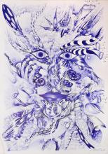 60cm x 42cm BIC Kugelschreiber auf Papier