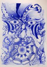 60cm x 42cm BIC Kugelschreiber auf Papier